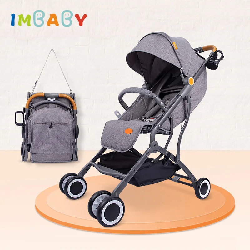 

IMBABY Children's trolleys lightweight folding can sit reclining portable stroller Baby Stroller baby shock absorbers