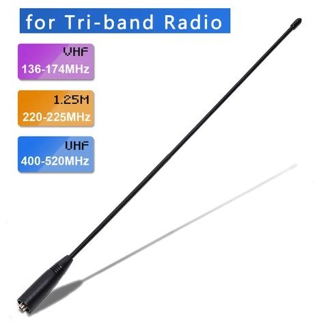 Tri-band 144/222/435Mhz Antenna for Baofeng UV-S9 BF-R3 UV-82T UV-5RX3 UV-82X3, Ham Walkie Talkie Radio