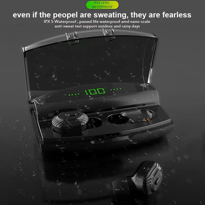 

TWS LED Digital Display Wireless Bluetooth Earphone Sport Stereo Headphone In-Ear Earbuds With 1800 Charger Box For IOS Android