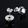 New Classic stainless steel men Ear studs  sunshine boy personality Ear Jewelry Round shape Zircon Earring For male Holiday gift 2