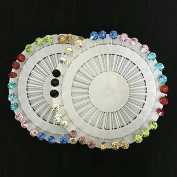 

30pcs/set 6mm Multicolor Rhinestone Brooch Safety Scarf Pins Hijab Shambhala Crystal Balls pin