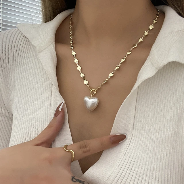 Authentic CHANEL Pale Gold 2022 Crystal Faux Pearl Pendant Necklace