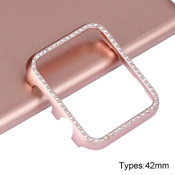 

Watch Case Cover Protective Accessories Replacement Rhinestone Exquisite Aluminum Alloy Fashion Shining For Iwatch 1/2/3