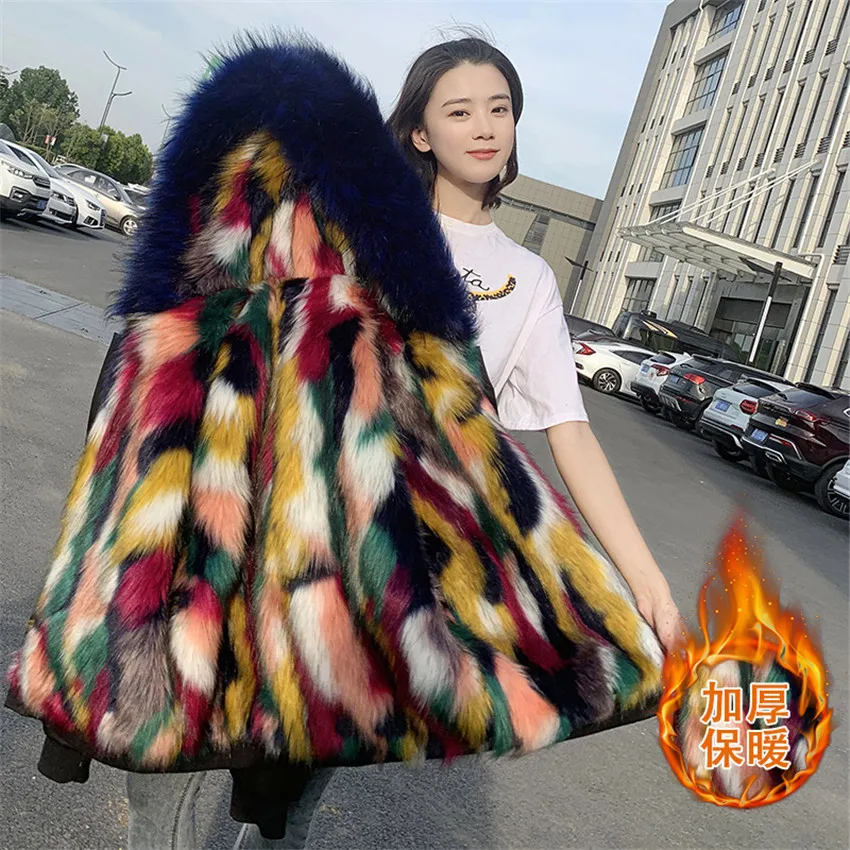 

Gowyimmes 2019 Fashion Autumn Faux Fur Coat Women Short Fake Fox Fur Jackets Winter Long Sleeve Hooded Coat Bomber Jacket PD485