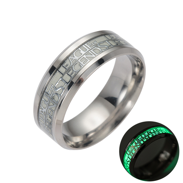 League Of Legends Game LOL luminous Ring Ladies Stainless Steel Luminous Men's Jewelry Party Carnival Exquisite Gift