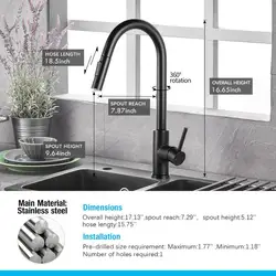 Kitchen Faucets Smart Sensor Pull-Out Hot and Cold Water Switch Mixer Tap Smart Touch Spray Tap Kitchen Convenient Sink Faucets