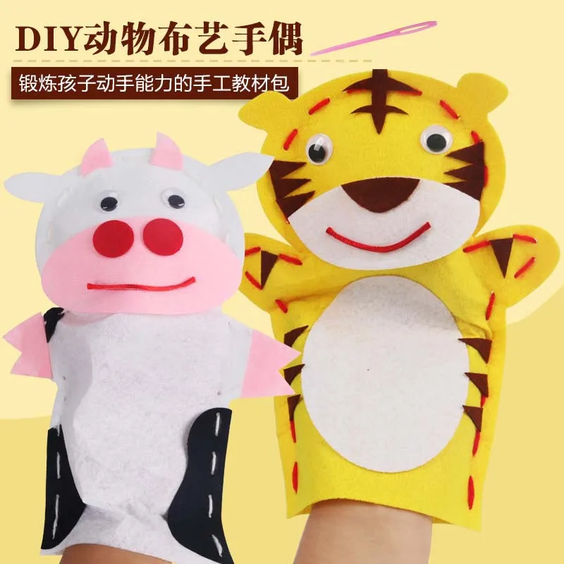Дети DIY тканевый ручной кукольный нетканый швейный клей для детского сада Рождественский ручной работы креативный материал коробка