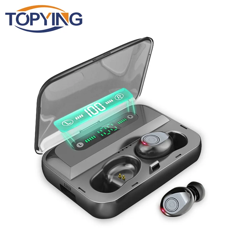 

TOPYING Wireless Earphone IPX7 Waterproof F9 5.0 Bluetooth Earphone True stereo Bluetooth headphone with Mic For All Smart Phone