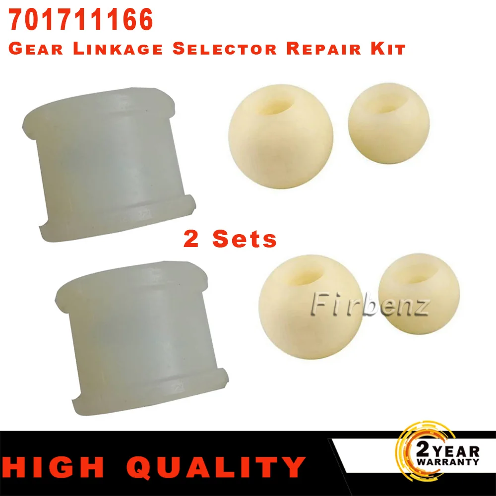 EVGATSAUTO Gear Linkage Selector Repair Kit Bushes Fit for V-W T4 701711166 