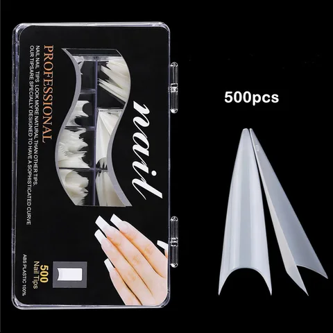 Clear White Natural French False Acrylic Nail Tips UV Gel Ultra Flexible - Size #0- #9 - Pack of 1 Box Fake Nai