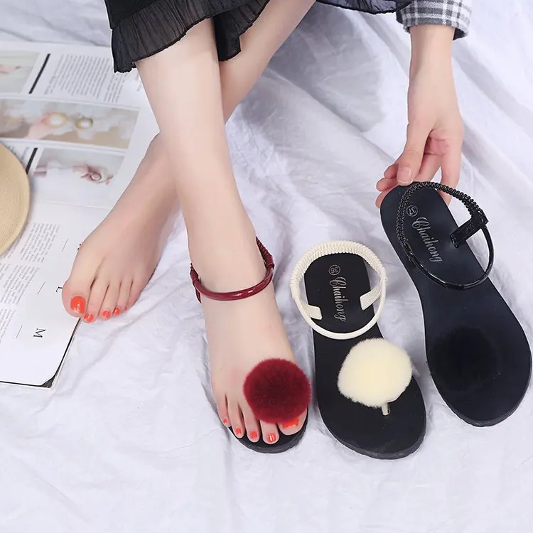 

2019 Summer New Style Ethnic-Style Flat Sandals Women's Summer Holiday Versatile Split Toe Bohemian Seaside Sandals