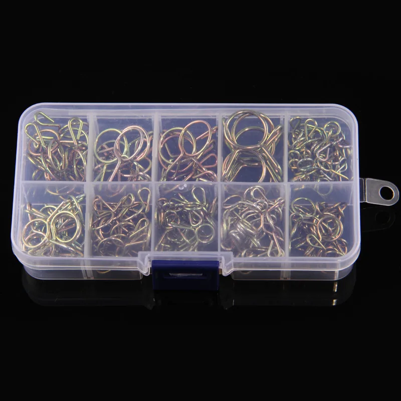 Hose Clamps 126Pcs 5mm-14mm Hose Clamp Zinc Plated Spring Clips Gear Hose Fuel Line Clamp for Boats Motorcycles