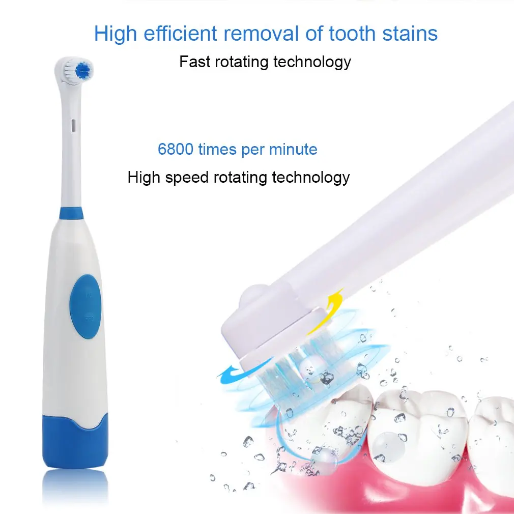 Portable Battery Operated Electric Toothbrush Set 1 Adult Toothbrush+3 Brush Heads Ultrasonic Sonic Rotary Electric Toothbrush Portable Battery Operated Electric Toothbrush Set 1 Adult Toothbrush+3 Brush Heads Ultrasonic Sonic Rotary Electric Toothbrush