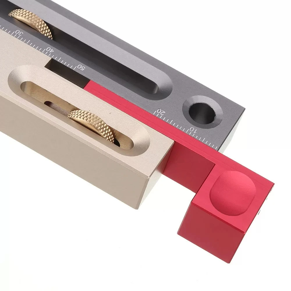  Drillpro Table Saw Slot Adjuster Mortise and Tenon Tool Woodworking Movable Measuring Block Tenonma