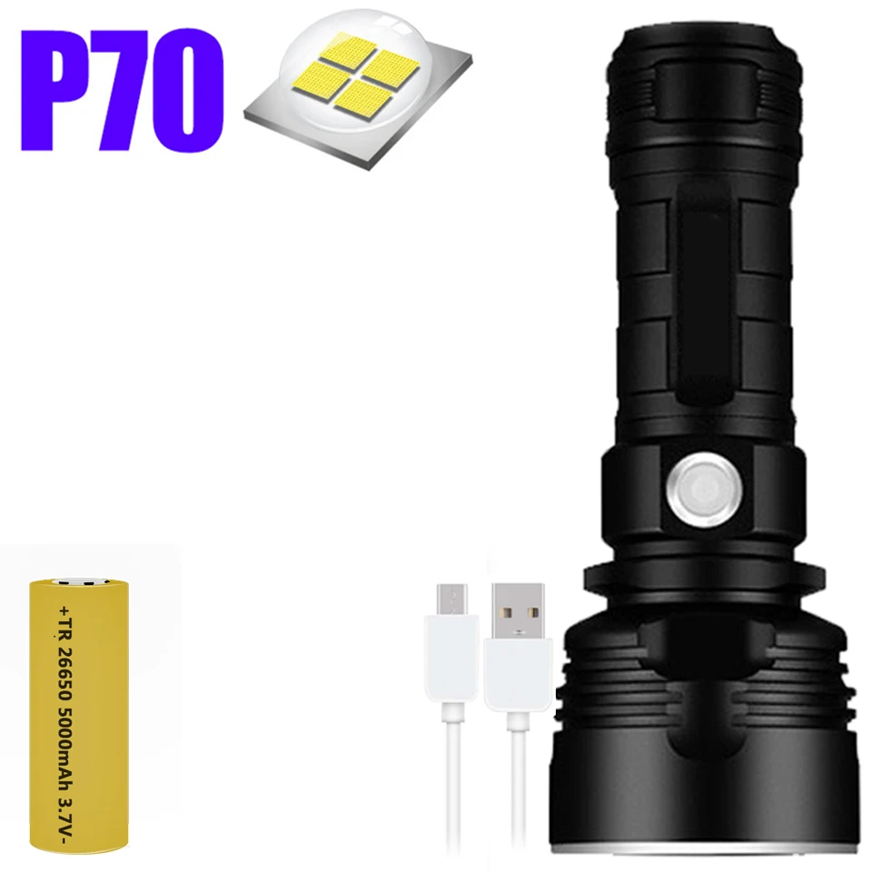 Option F XHP70 супер мощный светодиодный фонарь L2 тактический фонарь USB Перезаряжаемый Linterna водонепроницаемый фонарь ультра яркий фонарь для кемпинга - Испускаемый цвет: Option F
