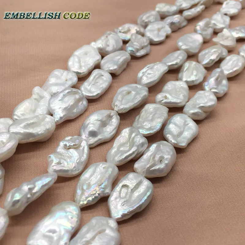 Хорошее блестящее жемчужное ожерелье Кеши неправильный квадратный барокко Стиль Белый жемчуг натуральный Пресноводный Культивированный Жемчуг специальные ювелирные изделия