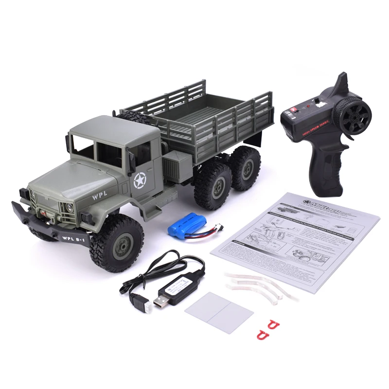 WPL B-16 1:16 RC военный грузовик автомобиль 2,4G 6WD пульт дистанционного управления внедорожные гонки со светом RTR с передатчиком для детей игрушки подарок