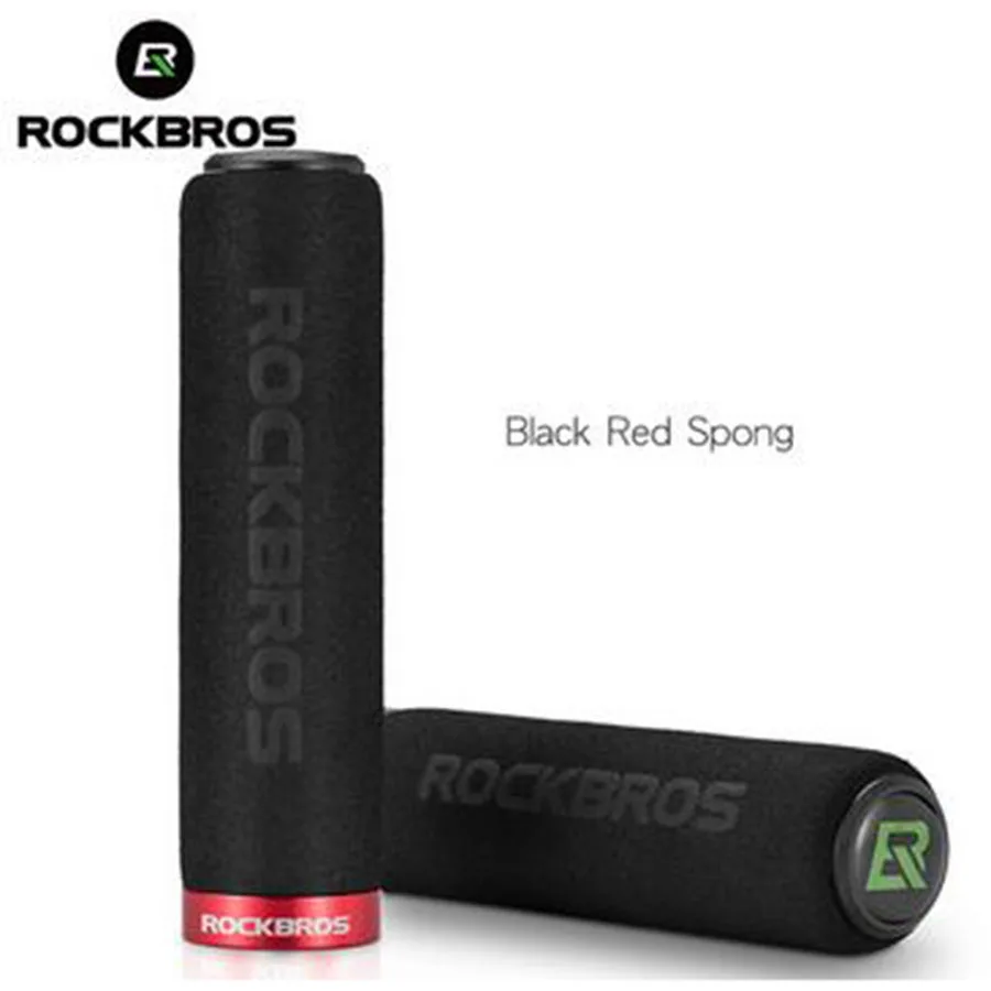 Black Red Spong Сверхлегкий Руль велосипеда ручки пены силиконовые противоскользящие амортизирующие кулаки MTB дорожный велосипед ручки для велосипеда ручки велосипеда части велосипеда - Цвет: Black Red Spong