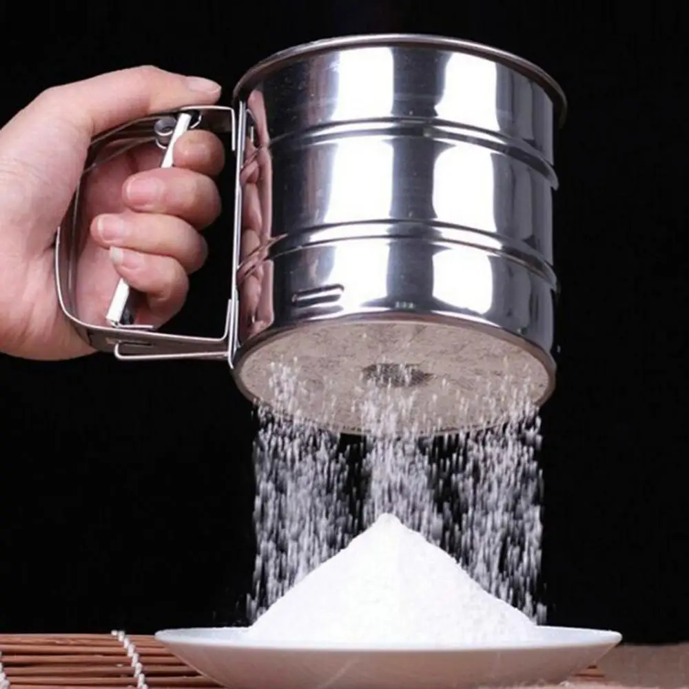 80%HOTStainless Steel Powder Flour Sieve Cup Mesh Strainer Baking Kitchen Gadget Tool | Дом и сад