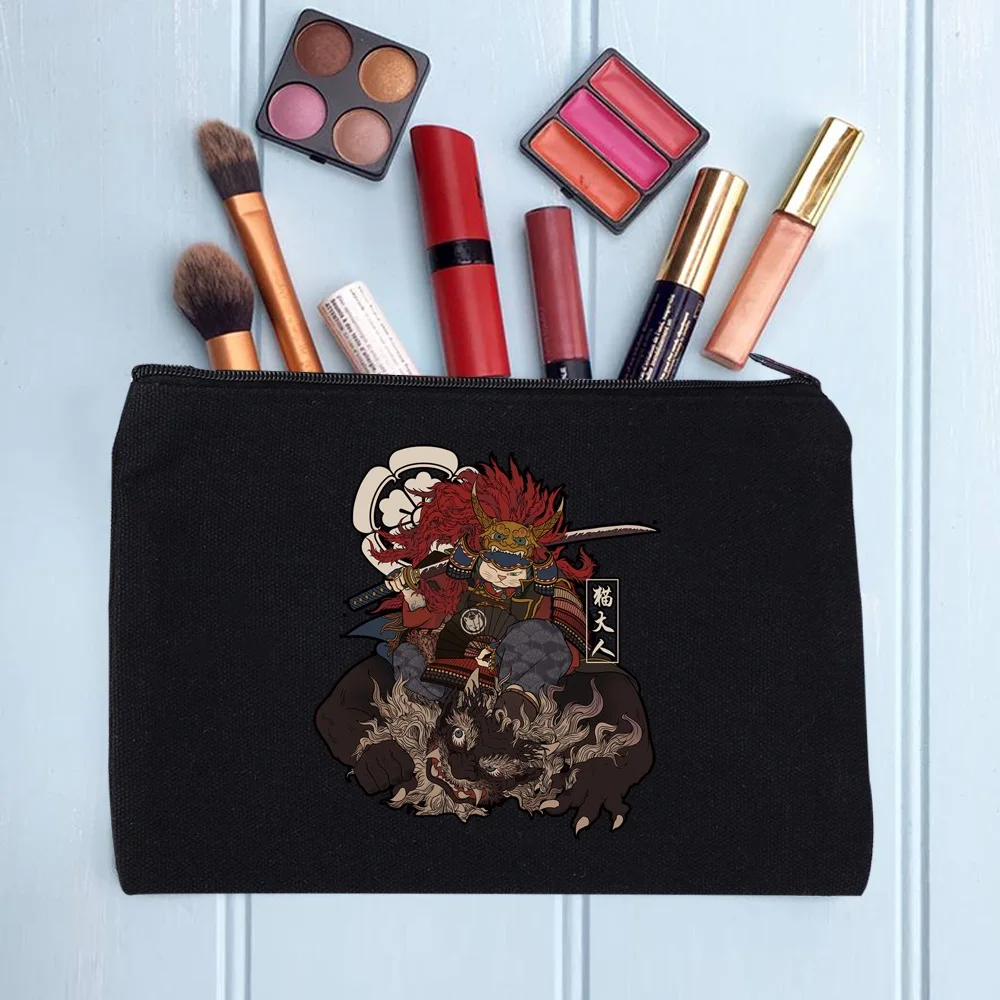 Casual Women's Cosmetic Bag Zipper Makeup Bag Female Handbags Black Pencil Cases Female Cosmetic Cases