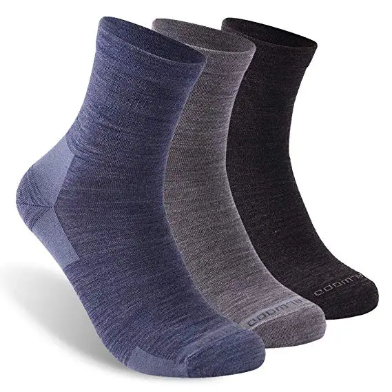 3 pair mix color Спортивные носки для бега, ZEALWOOD унисекс, мериносовая шерсть, антиблистерные носки для походов, 1/3 пар - Цвет: 3 pair mix color