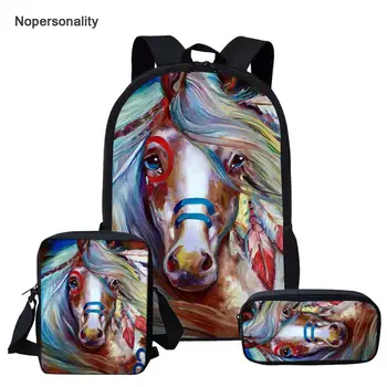 

Nopersonlity 3pcs/set Painting Dog Print School Bag Set for Teen Boys Girls Cool Elementary Children Schoolbags Student Bookbags