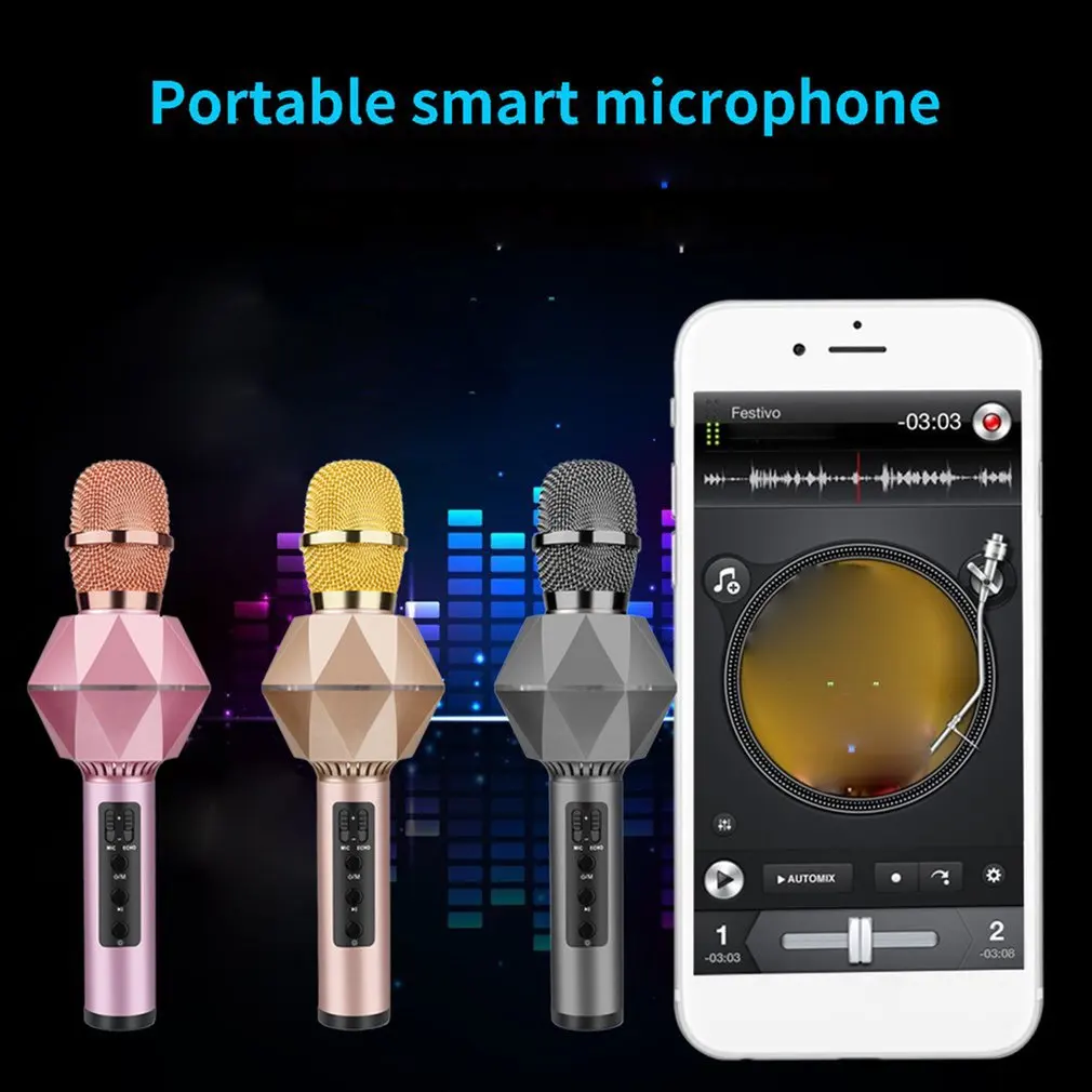 K7 Mobile Phone K Song Microphone Wireless Microphone Multi-Function Dual Speaker Private Mode Portable Smart Microphone