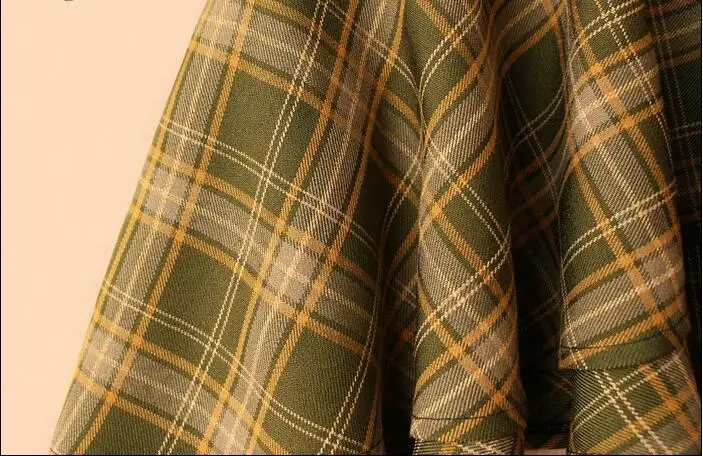 Размера плюс 4XL! Нерегулярные рыбий хвост юбка с высокой талией для женщин зимняя Обтягивающая одежда в винтажном стиле; в зеленую клетку юбка офисные юбка TB3755