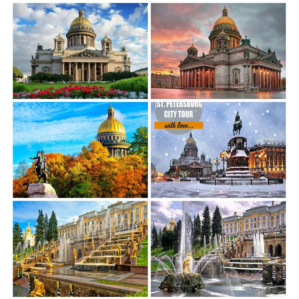 MEIAN City peter! 5D алмазная живопись стразы вышивка крестом полная круглая Алмазная
