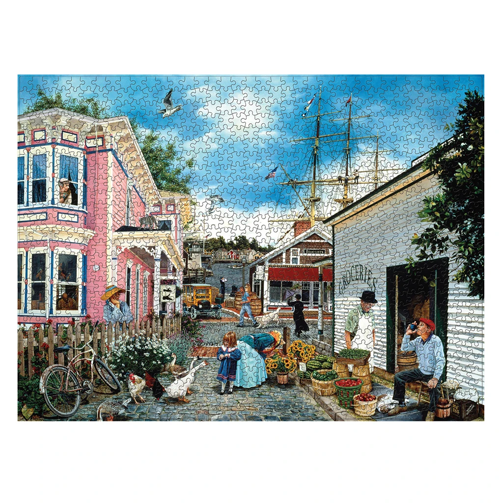 DIY 1000 Pieces Puzzle Set Beautiful Painting Country Landscape Jigsaw Scenery Puzzles Toy for Children Adults Home Decoration 