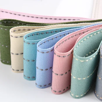 

South Korea ribbon three rows of hops rib belt DIY craft hair hat white jumpers ribbon garment accessories