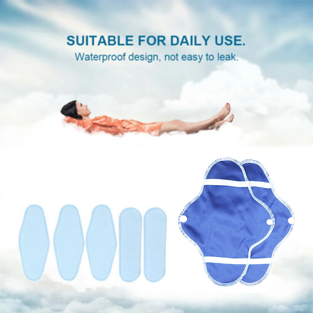 

8pcs Women Washable Reusable Polar Fleece Towels Breathable Foldable Soft Hygiene Bag Portable Panty Liners Menstrual Cloth Set