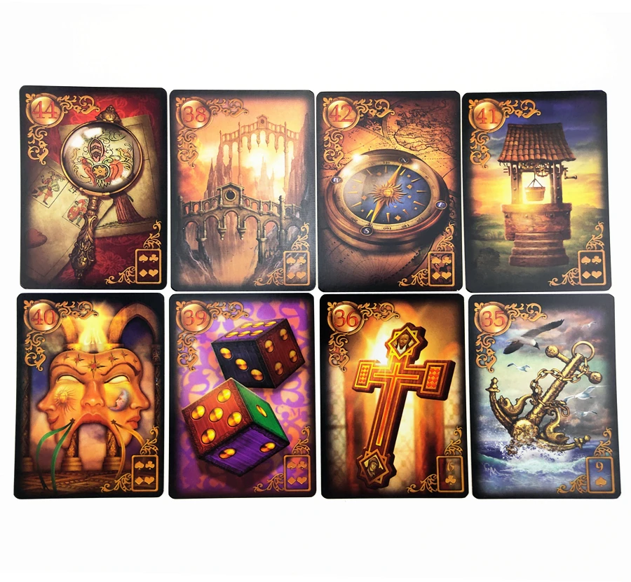 Полный английский Lenormand Oracle карты золотой divination карты Мистик fate настольная игра для женщин