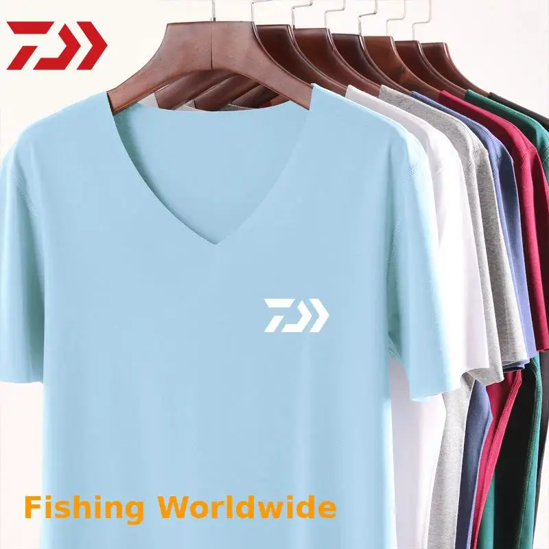 Новая мужская футболка DAIWA для рыбалки быстросохнущая дышащая Спортивная