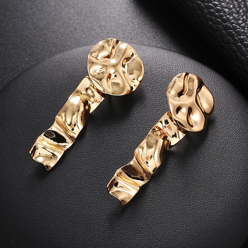 JIOFREE Vintage PUNK Clips Earrings for Women Gold Color Geometric Statement Earring Metal Hanging Fashion ear clip Jewelry ear clip earrings,clip earrings,ear clip,ear accessories