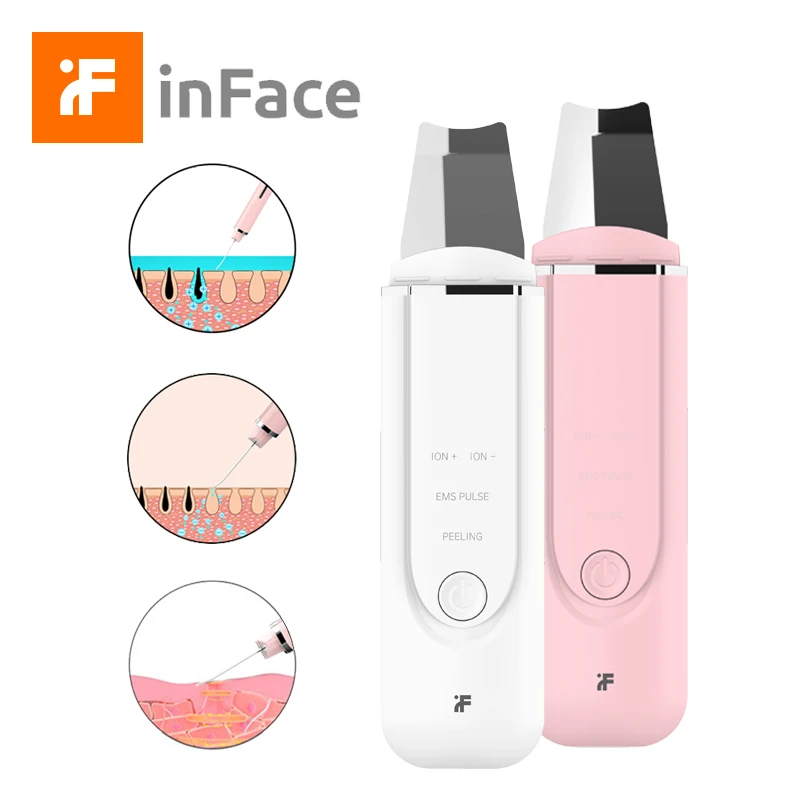 Ультразвуковая ионная Очищающая EMS для кожи Inface импульсная стимуляция