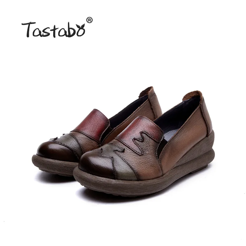 Tastabo женская обувь из натуральной кожи; удобная повседневная обувь с мягкой подошвой; yelwo S99906 - Цвет: Yellow