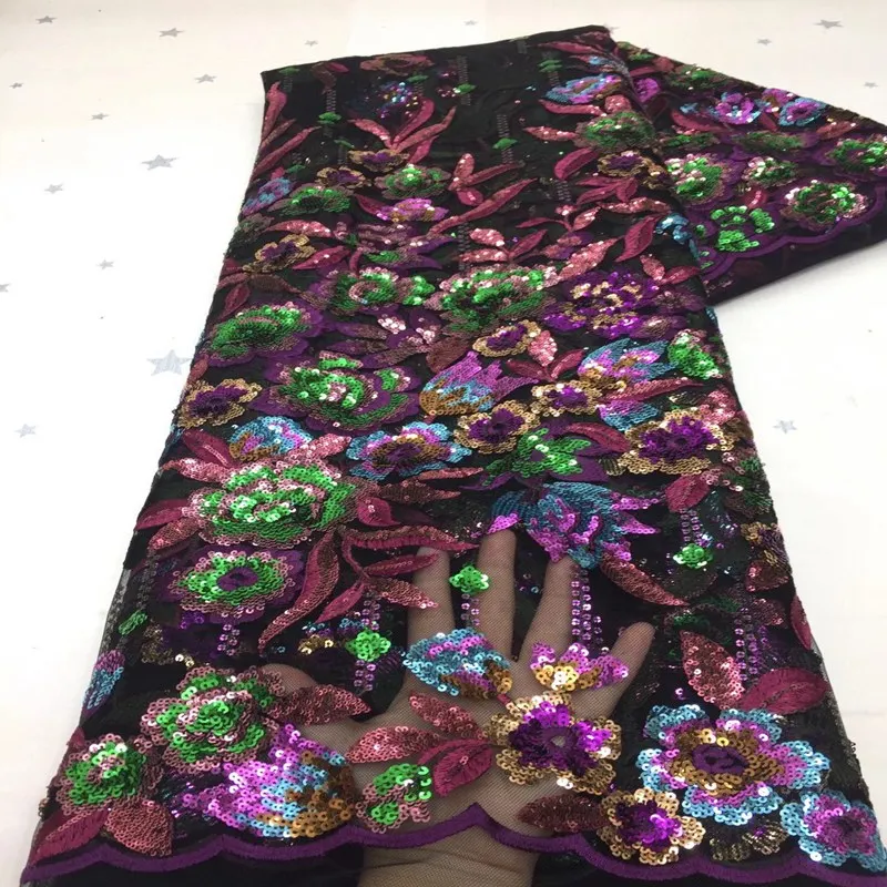 

Новейшая вышитая ткань с блестками, французская сетчатая кружевная нигерийская кружевная ткань с блестками для вечеринки, свадебный дизайн, ткань TS9723