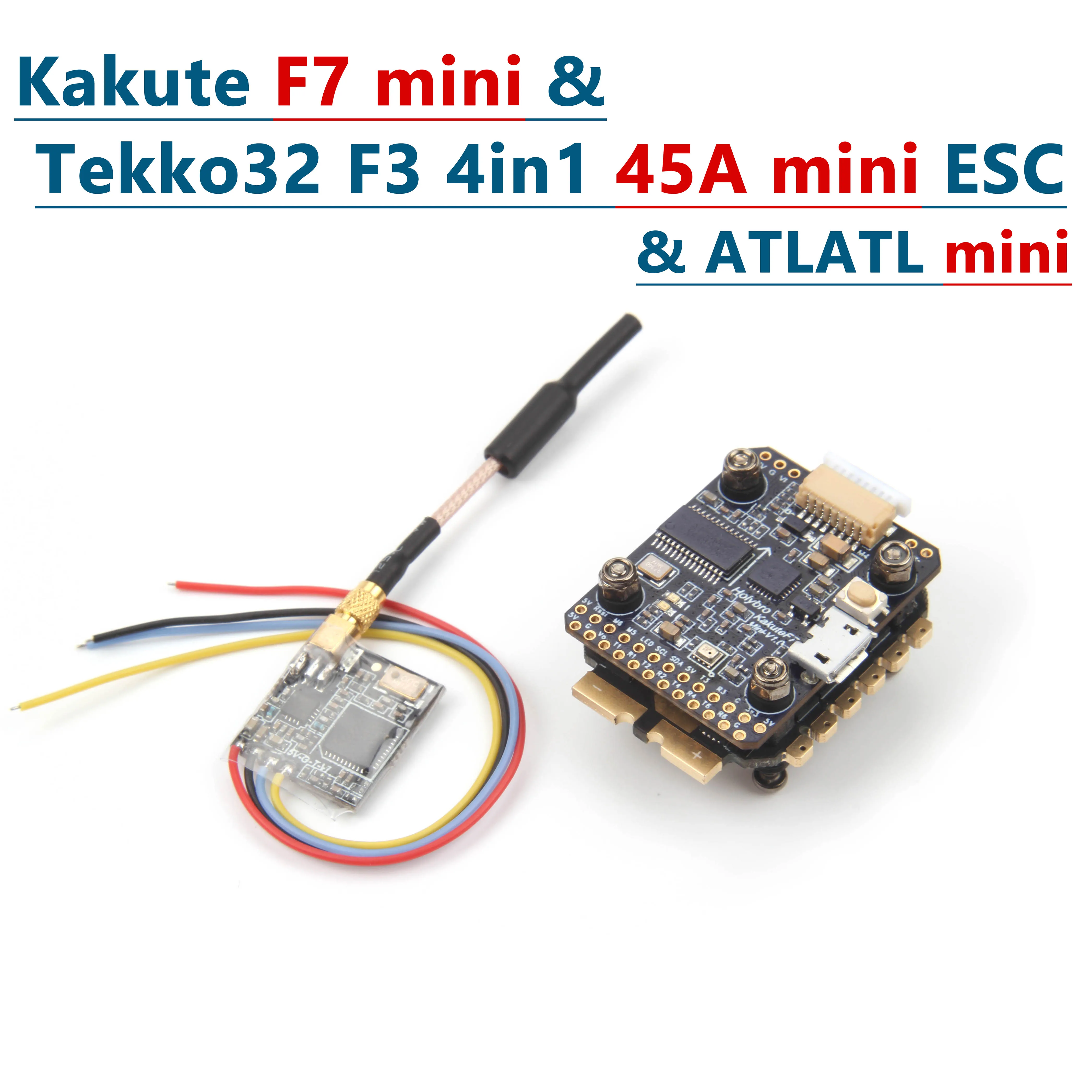 Holybro Kakute F7 мини контроллер Полета& Tekko32 F3 4в1 45А мини ESC& Atltal mini VTX 5,8G комбо мини стек 20*20 мм Монтажный Хол - Цвет: F7 45A ATLATL mini