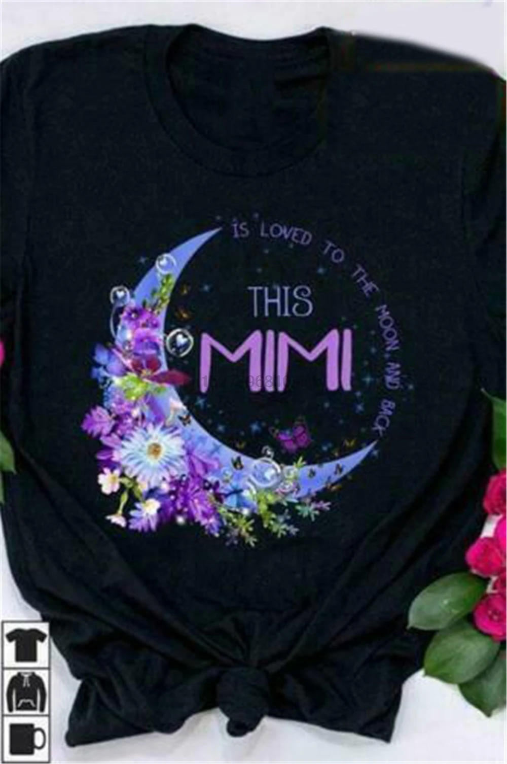 Женская футболка с надписью This Mimi Is Love To The Moon And Back хлопковая S-3Xl высшего качества |