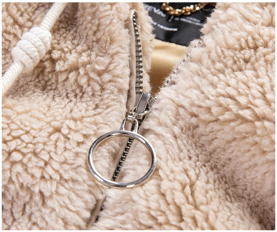 JAZZEVAR Зимнее новое поступление дубленка с мехом женская качественная свободная плюшевая куртка Медвежонок K9051