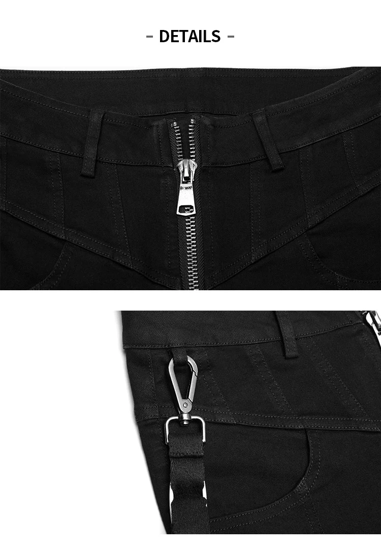 Панк рейв девушка гранж Молния Fly пули облегающие джинсы черные обтягивающие джинсы женские сексуальные брюки
