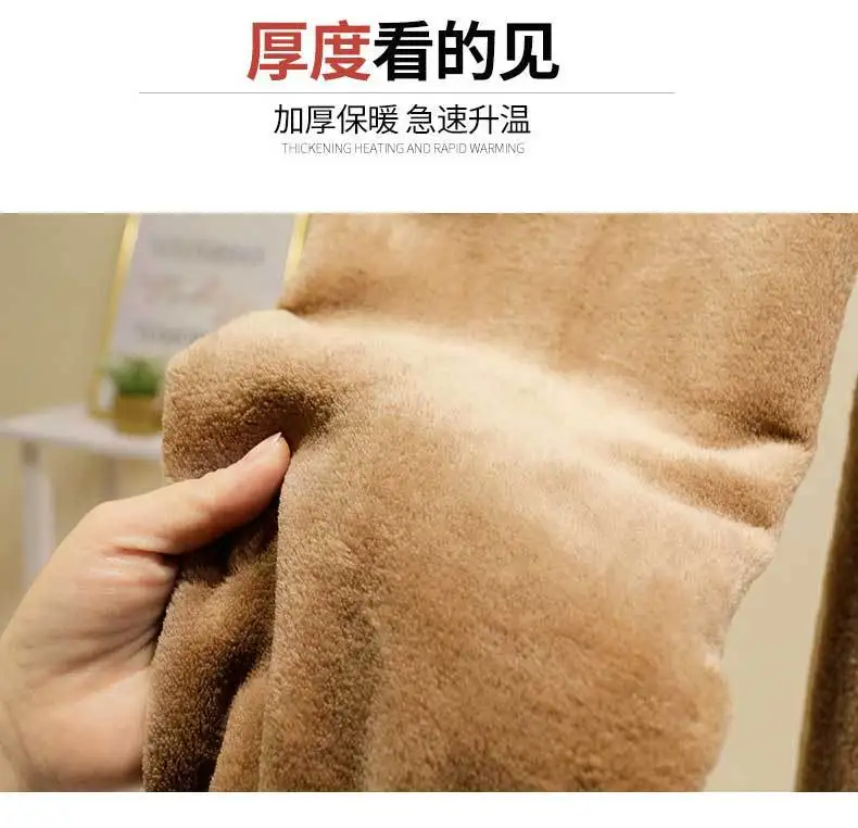D111 Children Warm Pants plus Velvet Girls Boys' Clothes Winter Warm Sleep Pants Thickening Baby Outer Wear Child Pants