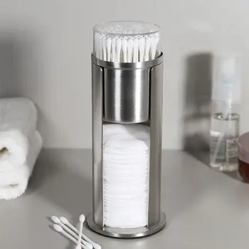 

Stainless Steel Acrylic Cotton Swabs Storage Box Swab Holder Desktop Cosmetic Cotton Pads Storage Boxes Containers