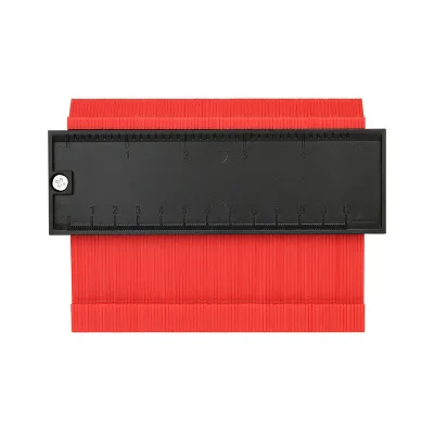 5 дюймов измерительная линейка контур профиль датчик в клеточку измерены в ненатянутом ламинат Edge формирование ремесленных инструментов моментальной печати шаблона 0-128 мм - Цвет: red