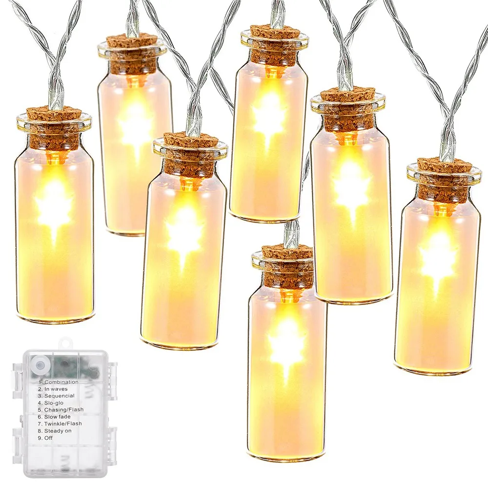 20 LED Night Light Drift Bottle Light String Wishing Bottle 8 modes Light String for Christmas Lamp String Home Decoration Lamp