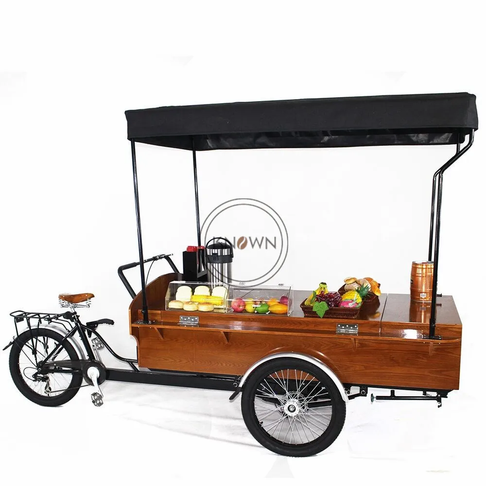 High Quality Fashion Coffee Cart Retro Coffee Bike Snack Sell Tricycle