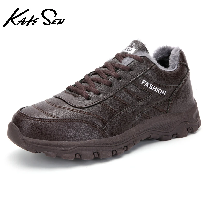 

New fashion Winter men's leather warm lightweight Blade sneakers Outdoor casual running shoes classic design soft Sports Shoes