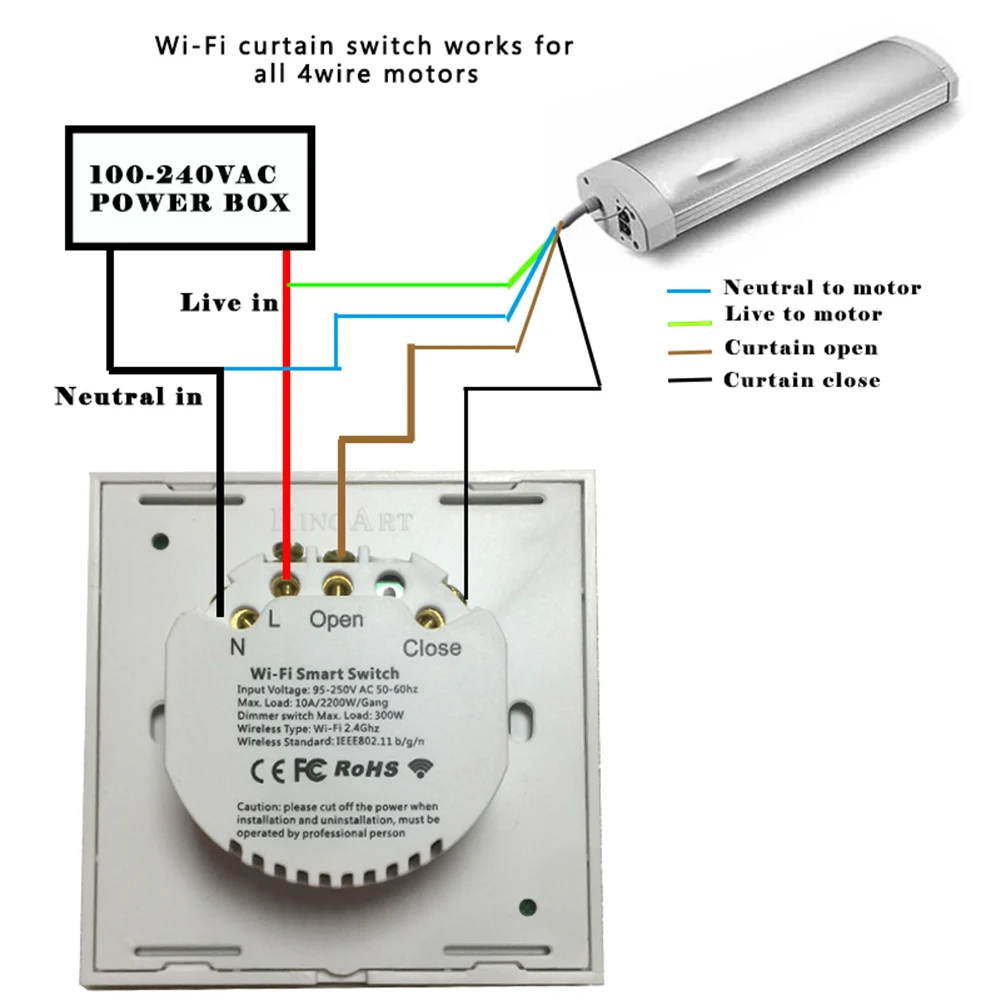 WIFI smart curtain switch Smart Home WiFi Electrical Touch Blinds Curtain Switch APP Voice Control Global Universal Design