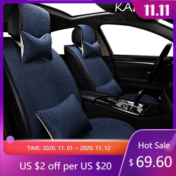 

KADULEE flax car seat covers For ssangyong korando kyron rexton actyon sport rodius actyon tivolan chairman car protector seat